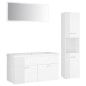 vidaXL Juego de muebles de baño madera de ingeniería blanco brillo vidaXL Juego de muebles de baño madera de ingeniería blanco brillo