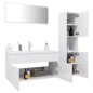 vidaXL Juego de muebles de baño madera de ingeniería blanco brillo vidaXL Juego de muebles de baño madera de ingeniería blanco brillo