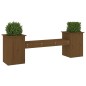 vidaXL Banco con jardineras madera pino marrón miel 184,5x39,5x56,5 cm