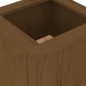 vidaXL Banco con jardineras madera pino marrón miel 184,5x39,5x56,5 cm