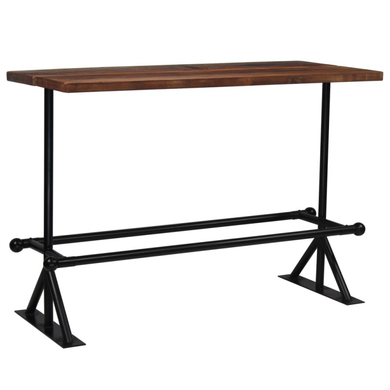 vidaXL Mesa de bar madera maciza reciclada marrón oscuro 150x70x107 cm vidaXL Mesa de bar madera maciza reciclada marrón oscuro 150x70x107 cm