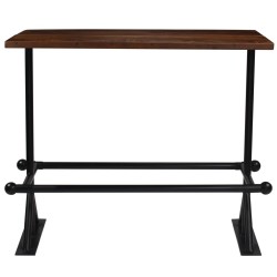 vidaXL Mesa de bar madera maciza reciclada marrón oscuro 150x70x107 cm 