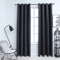 vidaXL Cortinas opacas con aros de metal 2 piezas antracita 140x175 cm vidaXL Cortinas opacas con aros de metal 2 piezas antracita 140x175 cm
