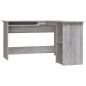 vidaXL Escritorio de esquina madera contrachapada gris 120x140x75 cm vidaXL Escritorio de esquina madera contrachapada gris 120x140x75 cm