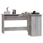 vidaXL Escritorio de esquina madera contrachapada gris 120x140x75 cm vidaXL Escritorio de esquina madera contrachapada gris 120x140x75 cm