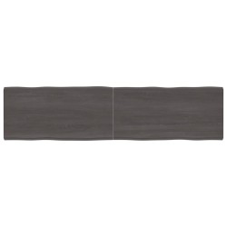 vidaXL Tablero mesa madera tratada borde vivo marrón 200x50x(2-6) cm