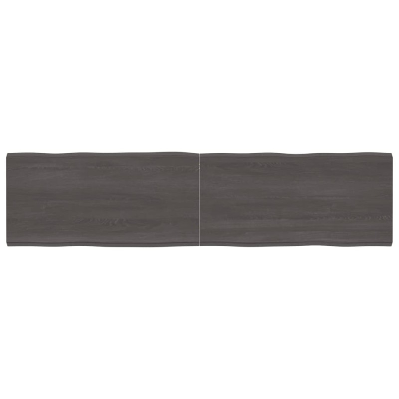 vidaXL Tablero mesa madera tratada borde vivo marrón 200x50x(2-6) cm