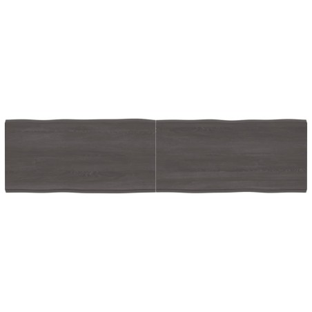 vidaXL Tablero mesa madera tratada borde vivo marrón 200x50x(2-6) cm