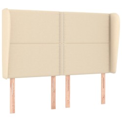 vidaXL Cabecero con orejas de tela color crema 147x23x118/128 cm
