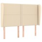vidaXL Cabecero con orejas de tela color crema 147x23x118/128 cm vidaXL Cabecero con orejas de tela color crema 147x23x118/128 cm