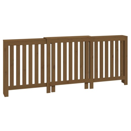 vidaXL Cubierta radiador madera maciza pino marrón miel 210x21x85 cm