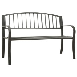 vidaXL Banco de jardín de acero gris 125 cm