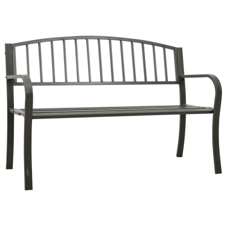 vidaXL Banco de jardín de acero gris 125 cm