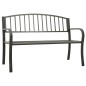 vidaXL Banco de jardín de acero gris 125 cm vidaXL Banco de jardín de acero gris 125 cm