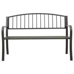 vidaXL Banco de jardín de acero gris 125 cm