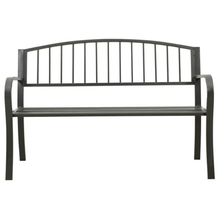 vidaXL Banco de jardín de acero gris 125 cm