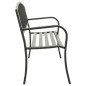 vidaXL Banco de jardín de acero gris 125 cm vidaXL Banco de jardín de acero gris 125 cm