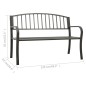 vidaXL Banco de jardín de acero gris 125 cm vidaXL Banco de jardín de acero gris 125 cm