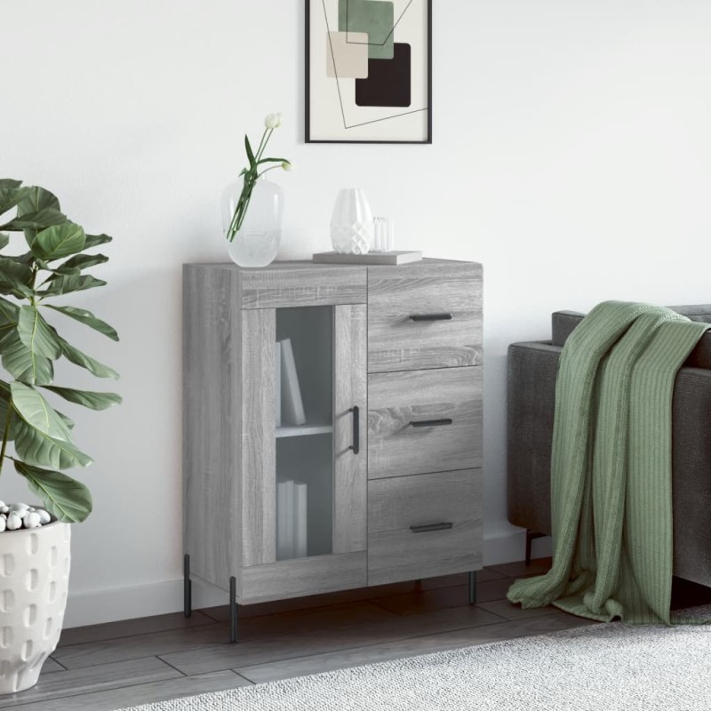 vidaXL Aparador de madera de ingeniería gris Sonoma 69,5x34x90 cm vidaXL Aparador de madera de ingeniería gris Sonoma 69,5x34x90 cm