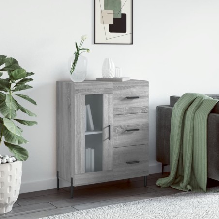 vidaXL Aparador de madera de ingeniería gris Sonoma 69,5x34x90 cm