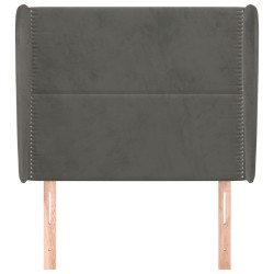 vidaXL Cabecero con orejas de terciopelo gris oscuro 103x23x118/128 cm