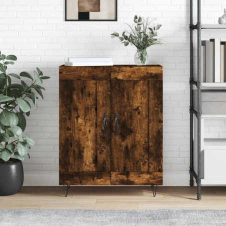 vidaXL Aparador de madera de ingeniería roble ahumado 69,5x34x90 cm
