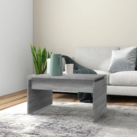 vidaXL Mesa de centro madera contrachapada gris Sonoma 68x50x38 cm