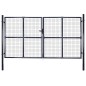 vidaXL Puerta de malla de jardín acero galvanizado gris 289x175 cm
