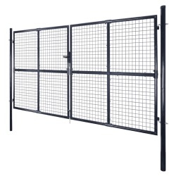 vidaXL Puerta de malla de jardín acero galvanizado gris 289x175 cm