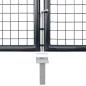 vidaXL Puerta de malla de jardín acero galvanizado gris 289x175 cm