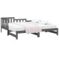 vidaXL Sofá cama extraíble madera maciza de pino gris 2x(80x200) cm