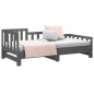 vidaXL Sofá cama extraíble madera maciza de pino gris 2x(80x200) cm