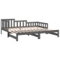 vidaXL Sofá cama extraíble madera maciza de pino gris 2x(80x200) cm