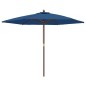 vidaXL Sombrilla de jardín con poste de madera azul celeste 299x240 cm vidaXL Sombrilla de jardín con poste de madera azul celeste 299x240 cm