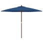 vidaXL Sombrilla de jardín con poste de madera azul celeste 299x240 cm vidaXL Sombrilla de jardín con poste de madera azul celeste 299x240 cm