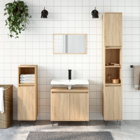 vidaXL Armario de baño madera de ingeniería roble Sonoma 58x33x60 cm