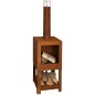 Esschert Design Chimenea exterior con sitio para leña oxidada FF298 Esschert Design Chimenea exterior con sitio para leña oxidada FF298