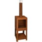 Esschert Design Chimenea exterior con sitio para leña oxidada FF298 Esschert Design Chimenea exterior con sitio para leña oxidada FF298