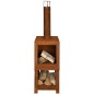 Esschert Design Chimenea exterior con sitio para leña oxidada FF298 Esschert Design Chimenea exterior con sitio para leña oxidada FF298