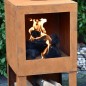 Esschert Design Chimenea exterior con sitio para leña oxidada FF298 Esschert Design Chimenea exterior con sitio para leña oxidada FF298