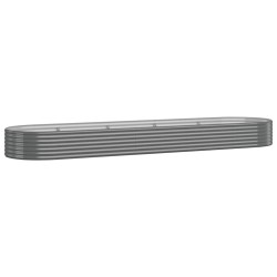 vidaXL Jardinera arriate acero recubrimiento polvo gris 396x100x36 cm