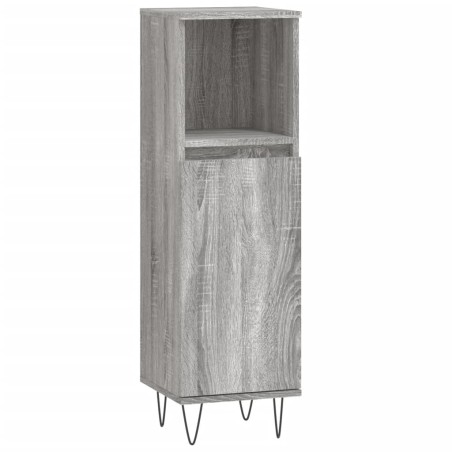 vidaXL Armario de baño madera contrachapada gris Sonoma 30x30x100 cm