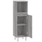 vidaXL Armario de baño madera contrachapada gris Sonoma 30x30x100 cm vidaXL Armario de baño madera contrachapada gris Sonoma 30x30x100 cm