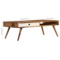 vidaXL Mesa de centro de madera maciza de sheesham 110x50x35 cm vidaXL Mesa de centro de madera maciza de sheesham 110x50x35 cm