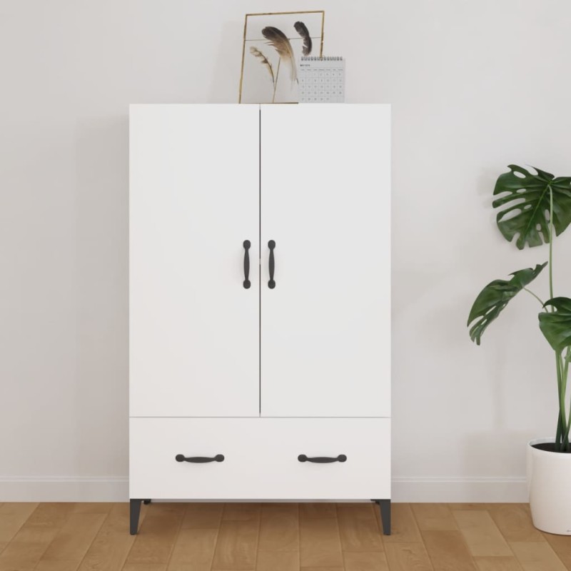 vidaXL Aparador de madera contrachapada blanco 70x31x115 cm vidaXL Aparador de madera contrachapada blanco 70x31x115 cm