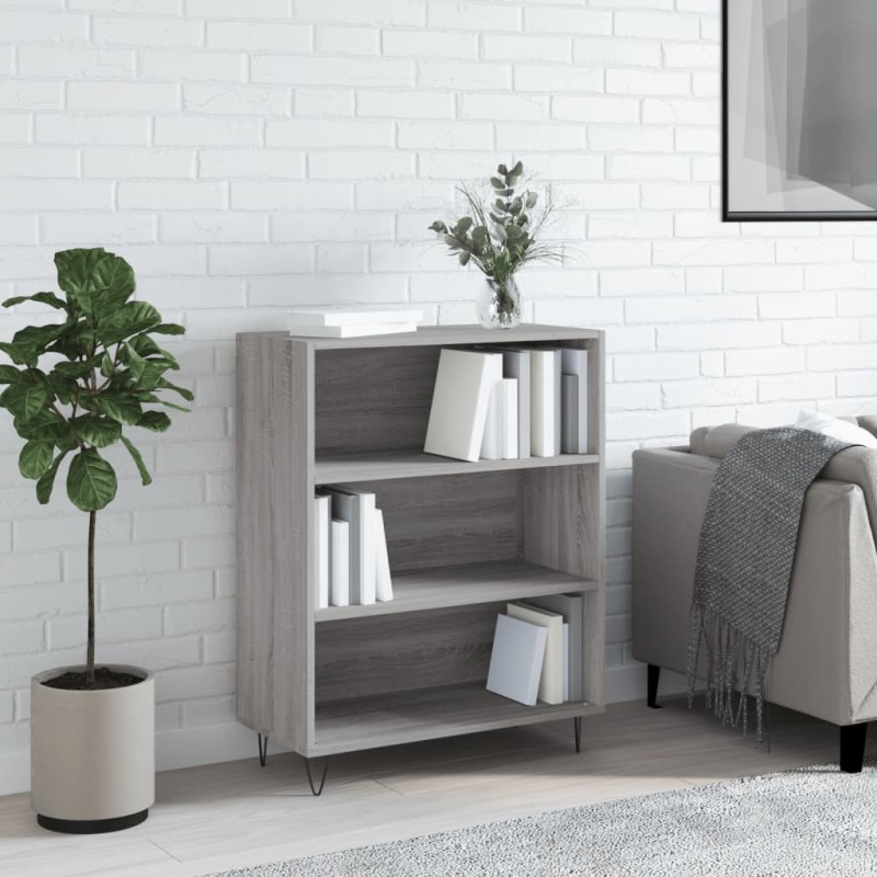 vidaXL Estantería madera de ingeniería gris Sonoma 69,5x32,5x90 cm