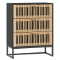 vidaXL Aparador de madera contrachapada negro 60x30x75 cm