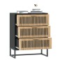 vidaXL Aparador de madera contrachapada negro 60x30x75 cm