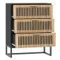 vidaXL Aparador de madera contrachapada negro 60x30x75 cm