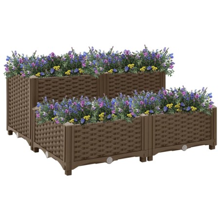 vidaXL Arriate 80x80x38 cm polipropileno
